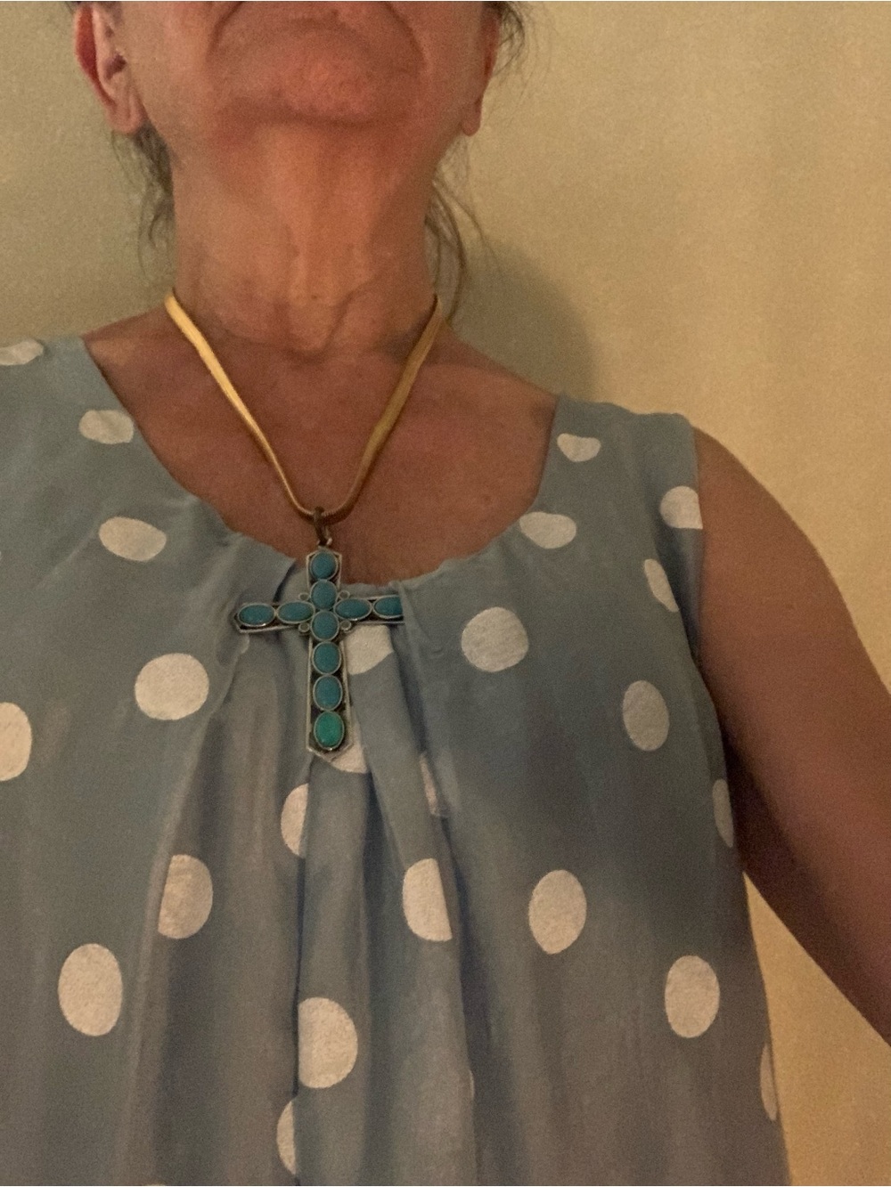 Turquoise Cross Pendant Necklace - Blue Turquoise Pendant